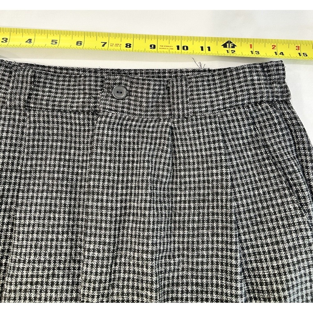 VTG Wool Blend Houndstooth‎ Pants Grandma Academic Pleated High Waist Small 4/6 - Picture 7 of 12